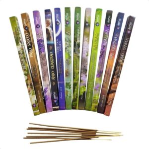Kit 12 Cxs Incenso Atria Aromas 0% Carvão - Fragrancia Mista