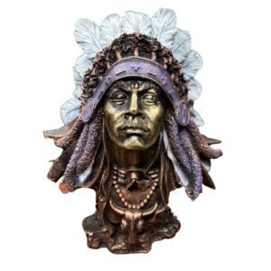 Busto Caboclo (B) 26 cm - Resina - Umbanda Candomble