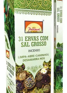 Incenso Parimal - Escolha seu aroma - 31 Ervas com Sal Grosso