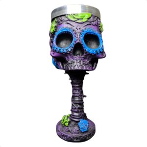 Taça/Calice Caveira Roxa - Resina