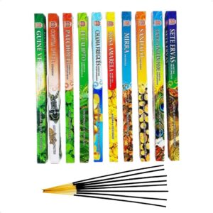 Kit 10 Cxs Incenso Vareta Guda indiano Fragrâncias Sortidas