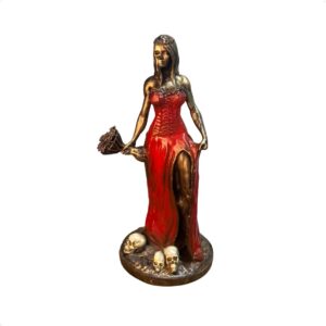 Pomba Gira Rosa Caveira (D/V) 24 cm - Resina - Umbanda Candomble