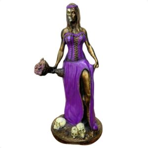 Pomba Gira Rosa Caveira (D/V) 24 cm - Resina - Umbanda Candomble