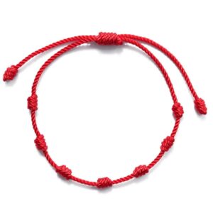 Pulseira Vermelha De Sete 7 Nós Kabbalah Para Afastar O Mal